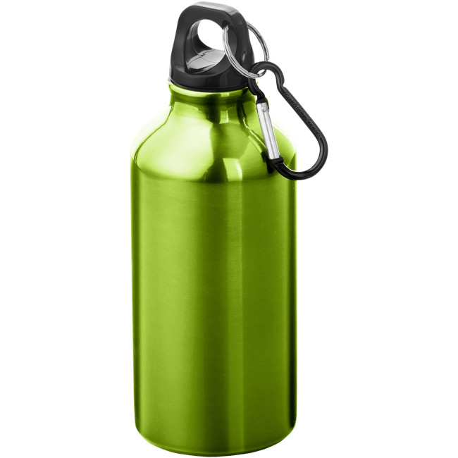 Custom Printed Oregon 400 ml RCS Certified Recycled Aluminium Water Bottle With Carabiner - Image 3