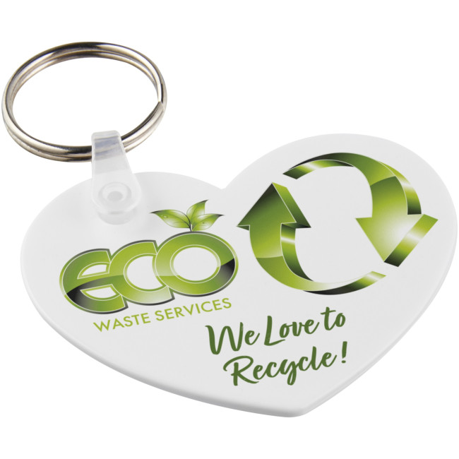 Custom Printed Tait Heart-Shaped Recycled Keychain