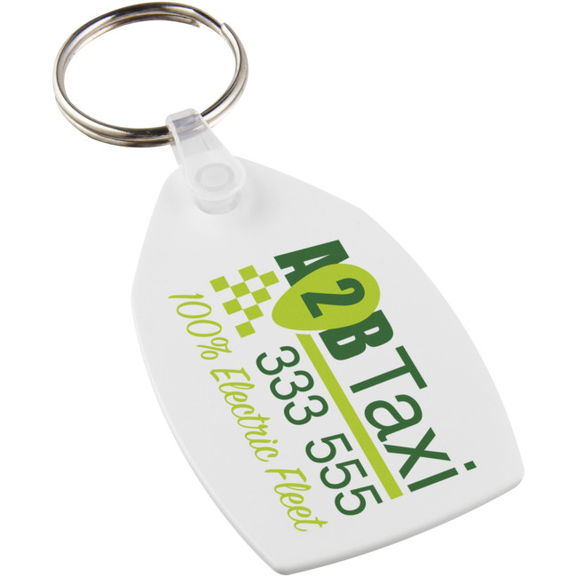 Custom Printed Tait Rectangular-Shaped Recycled Keychain