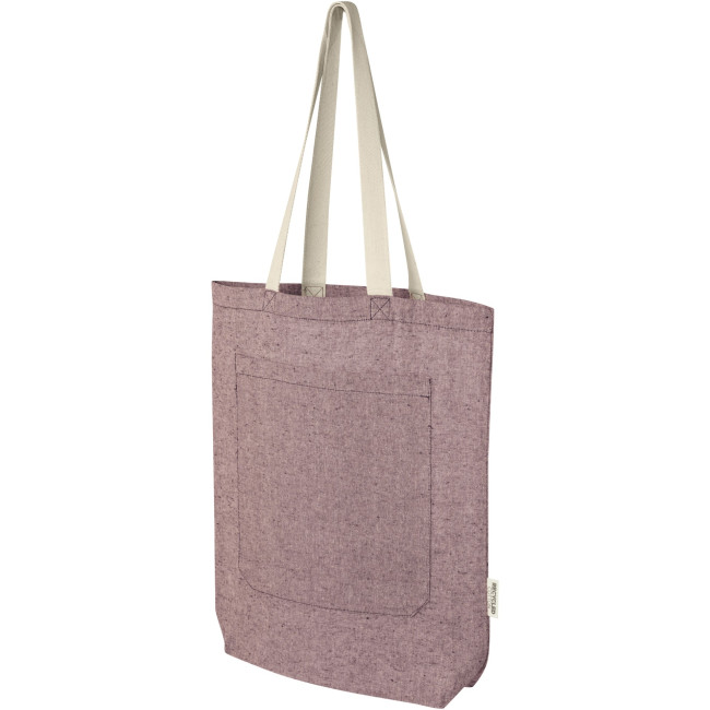 Custom Printed Pheebs 150 g/m² Recycled Cotton Tote Bag With Front Pocket 9L - Image 5