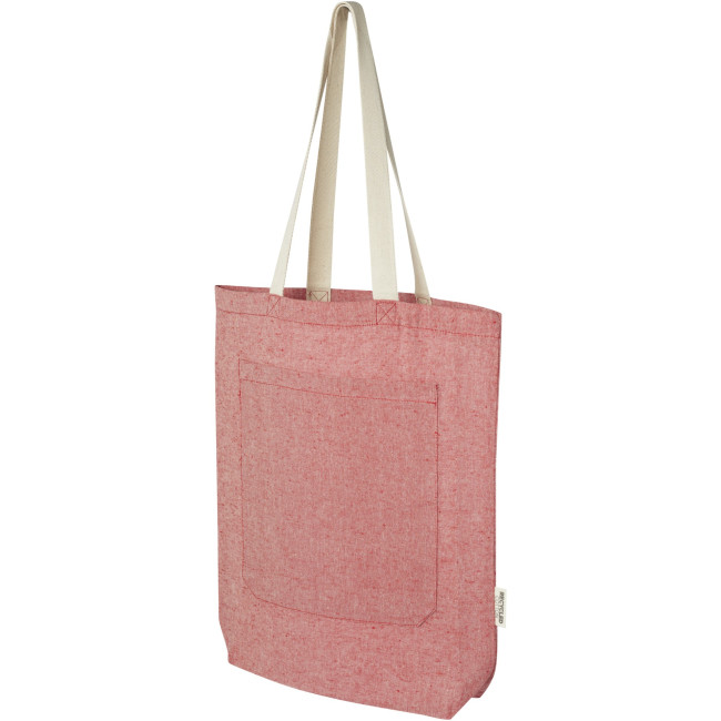 Custom Printed Pheebs 150 g/m² Recycled Cotton Tote Bag With Front Pocket 9L - Image 2