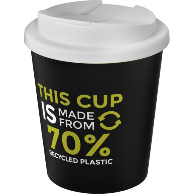 Custom Printed Americano Espresso Eco Recycled Tumbler With Spill-Proof Lid 250ml - Image 2