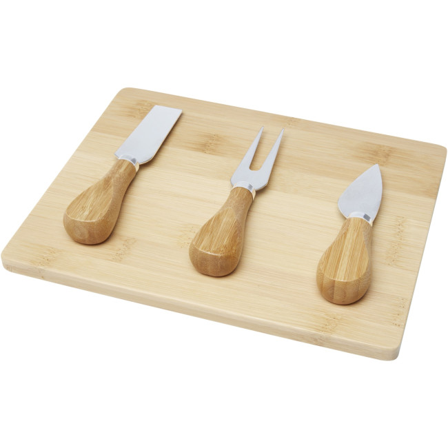 Custom Printed Ement Bamboo Cheese Board And Tools