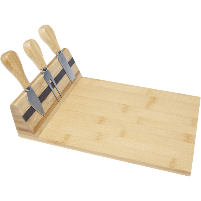 Custom Printed Mancheg Bamboo Magnetic Cheese Board And Tools