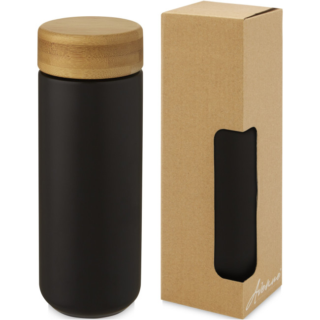 Custom Printed Lumi Ceramic Tumbler With Bamboo Lid 300ml - Image 1