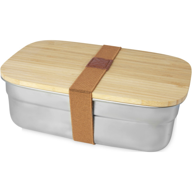 Custom Printed Tite Stainless Steel Lunch Box With Bamboo Lid