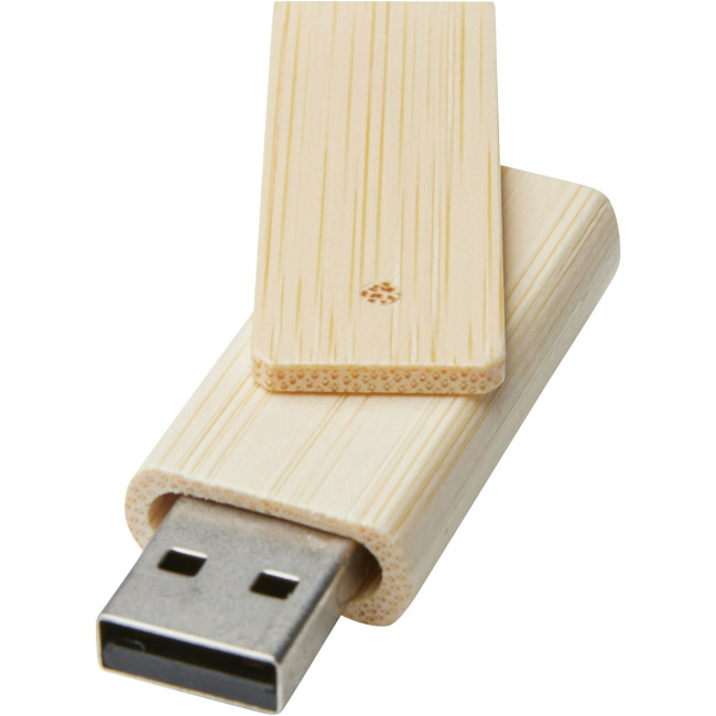 Custom Printed Rotate 4GB Bamboo USB Flash Drive