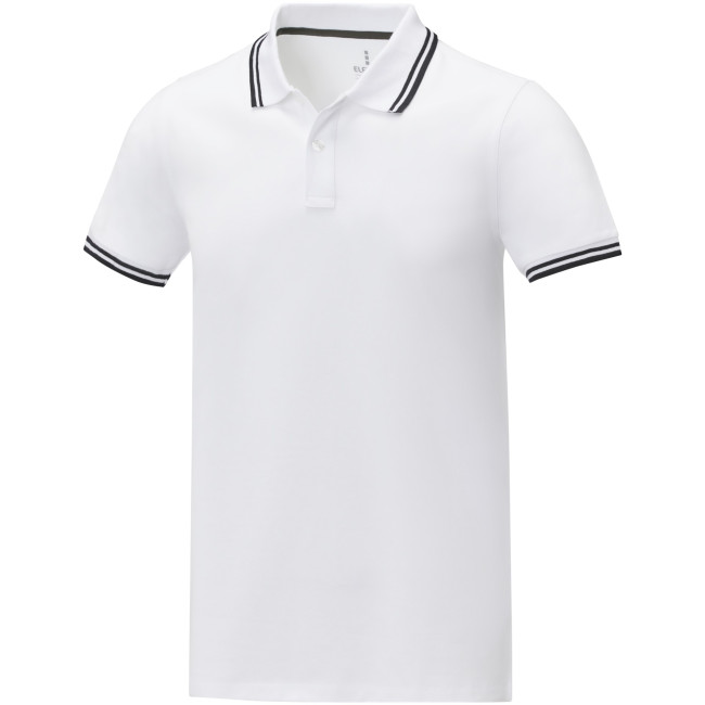 Custom Printed Amarago Short Sleeve Men's Tipping Polo - Image 2