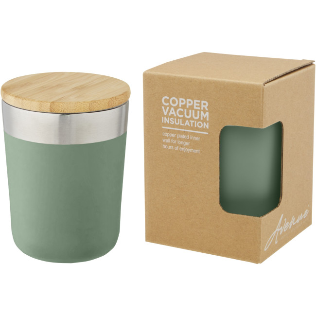 Custom Printed Lagan Copper Vacuum Insulated Stainless Steel Tumbler With Bamboo Lid 300ml - Image 4