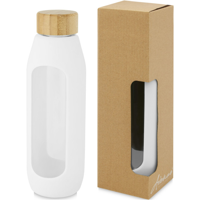 Custom Printed Tidan Borosilicate Glass Bottle With Silicone Grip 600ml - Image 2