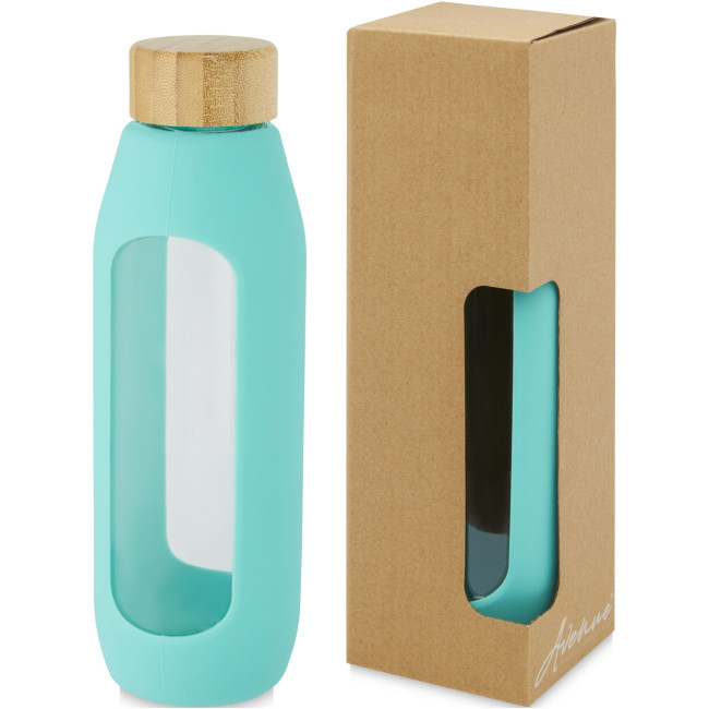 Custom Printed Tidan Borosilicate Glass Bottle With Silicone Grip 600ml - Image 3