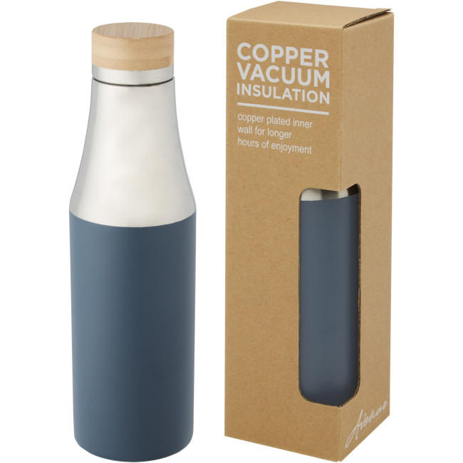 Custom Printed Hulan Copper Vacuum Insulated Stainless Steel Bottle With Bamboo Lid 540ml - Image 3