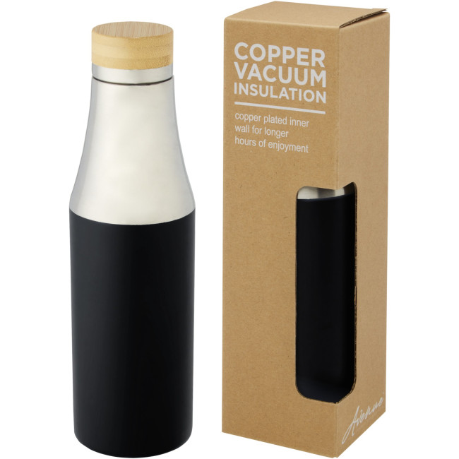 Custom Printed Hulan Copper Vacuum Insulated Stainless Steel Bottle With Bamboo Lid 540ml - Image 5