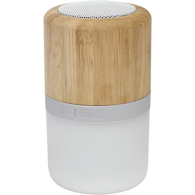 Custom Printed Aurea Bamboo Bluetooth Speaker With Light