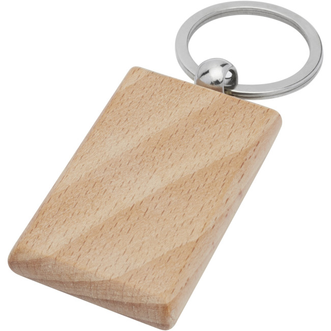 Custom Printed Gian Beech Wood Rectangular Keychain