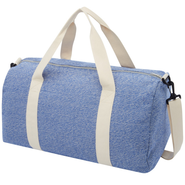 Custom Printed Pheebs 450 g/m² Recycled Cotton And Polyester Duffel Bag 24L - Image 1