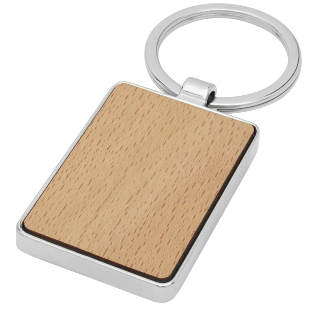 Custom Printed Mauro Beech Wood Rectangular Keychain