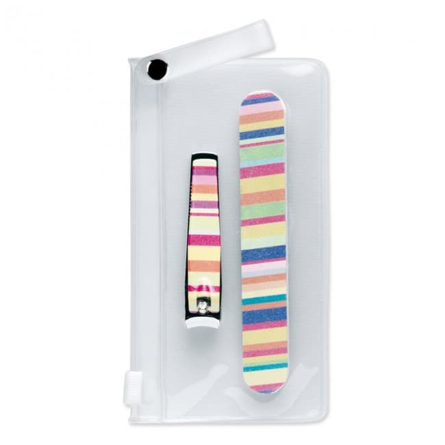 Custom Printed Manicure tools in clear pouch - Image 1