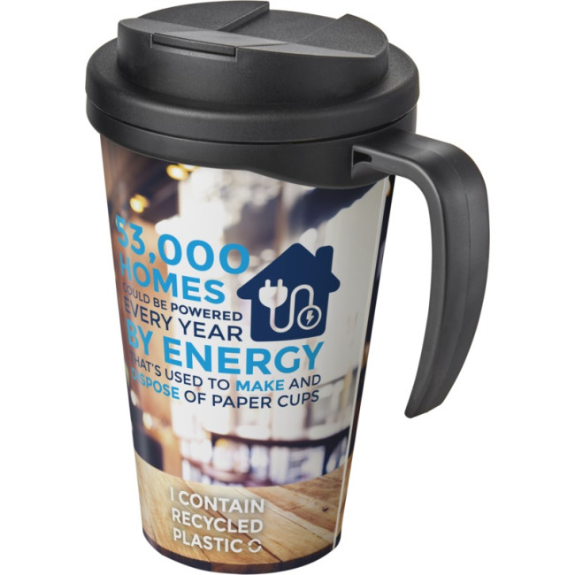 Custom Printed Brite-Americano Grande Mug With Spill-Proof Lid 350ml - Image 2