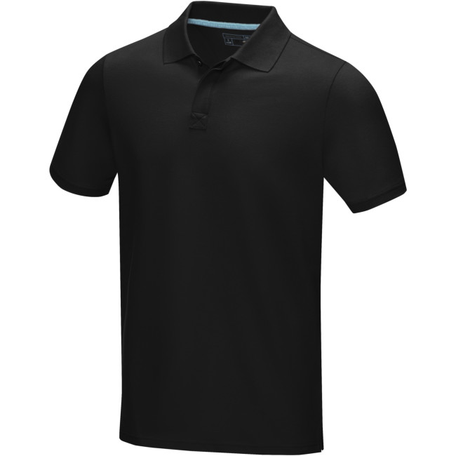 Custom Printed Graphite Short Sleeve Men’s GOTS Organic Polo - Image 5