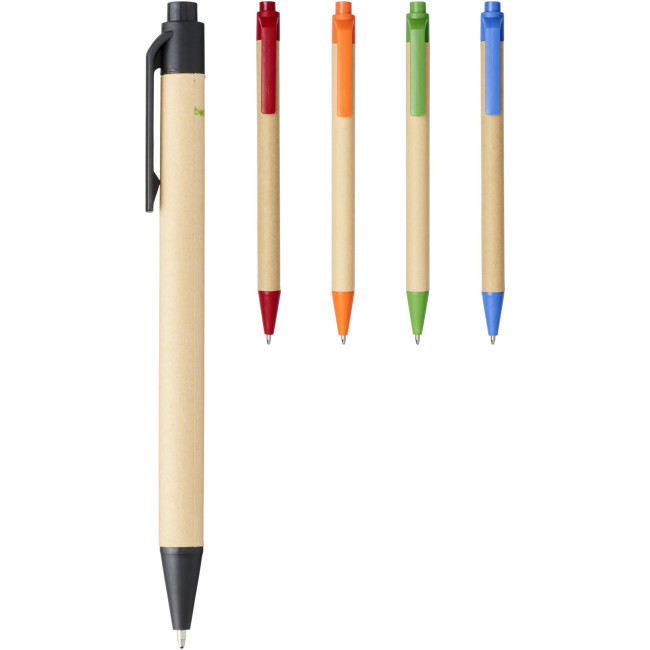 Custom Printed Berk Recycled Carton And Corn Plastic Ballpoint Pen - Image 4