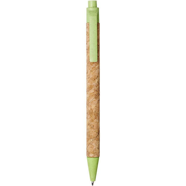 Custom Printed Midar Cork And Wheat Straw Ballpoint Pen - Image 4