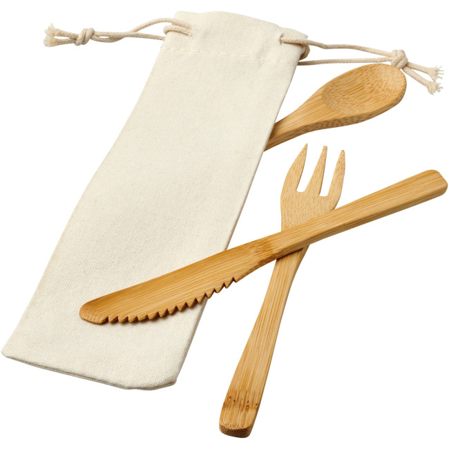 Custom Printed Celuk Bamboo Cutlery Set