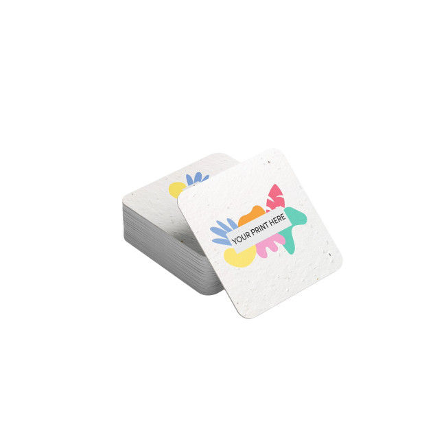 Custom Printed Seed Paper Square Coaster - Single Sided Print