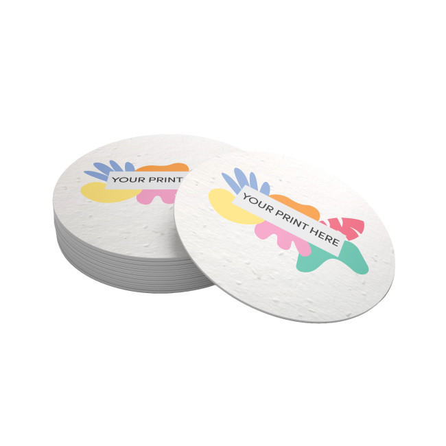 Custom Printed Seed Paper Round Coaster - Double Sided Print