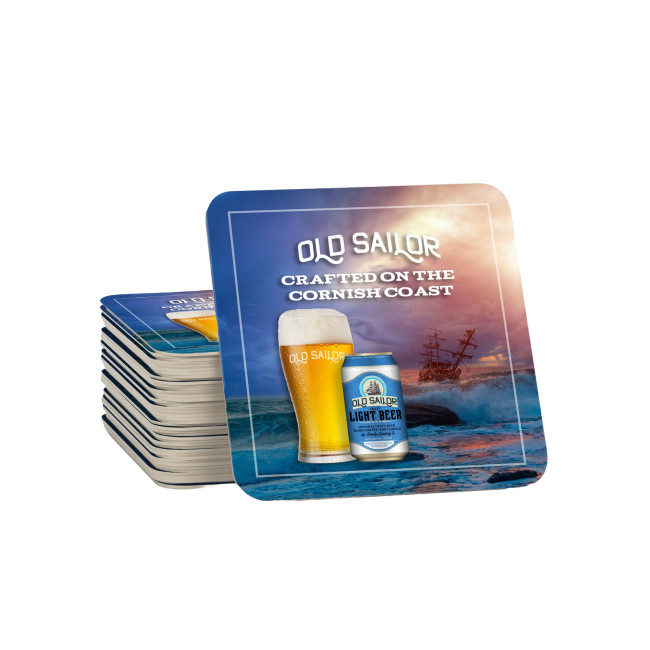 Custom Printed Beer Mats Paper Laminated 1 Side - Image 1