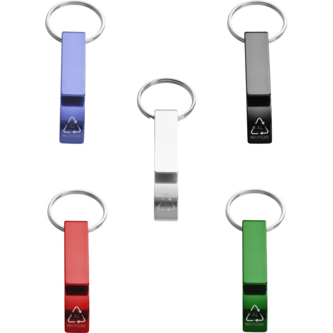 Custom Printed Tao RCS Recycled Aluminium Bottle & Can Opener Keychain - Image 1