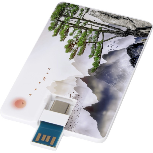 Custom Printed Duo Slim 32GB USB Drive With Type-C And USB-A 3.0 - Image 1