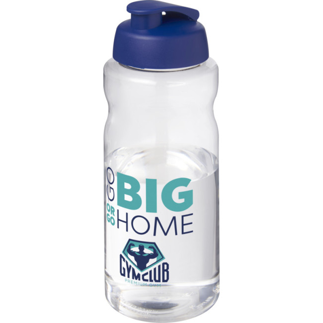 Custom Printed H2O Active  Big Base 1 Litre Flip Lid Sport Bottle - Image 1