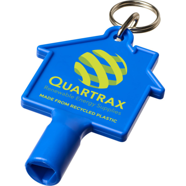 Custom Printed Maximilian House-Shaped Recycled Utility Key Keychain - Image 1