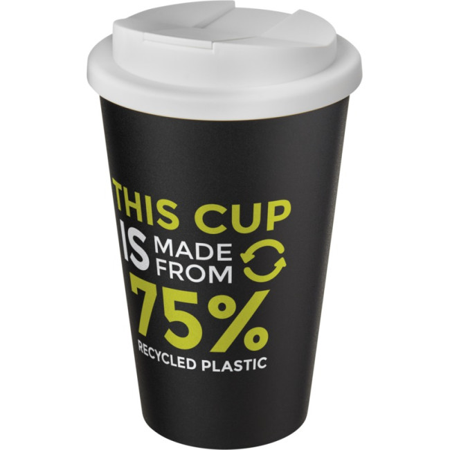 Custom Printed Americano Eco Recycled Tumbler With Spill-Proof Lid 350ml - Image 1