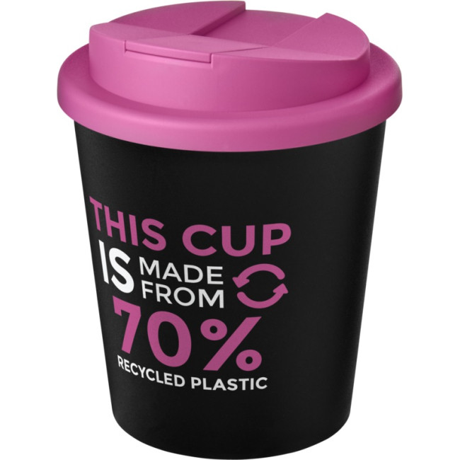 Custom Printed Americano Espresso Eco Recycled Tumbler With Spill-Proof Lid 250ml - Image 3