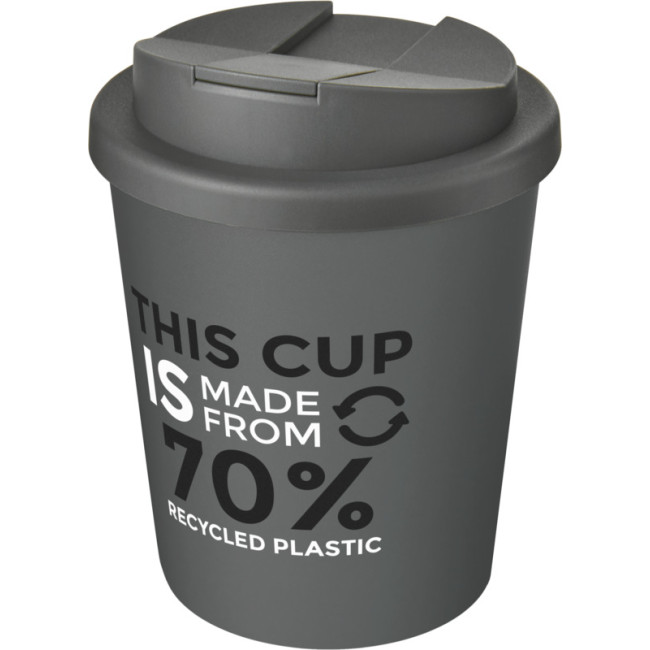 Custom Printed Americano Espresso Eco Recycled Tumbler With Spill-Proof Lid 250ml - Image 1