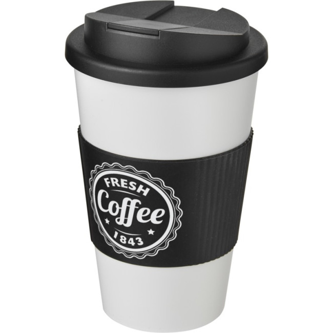 Custom Printed Americano Tumbler With Grip & Spill-Proof Lid 350ml - Image 1