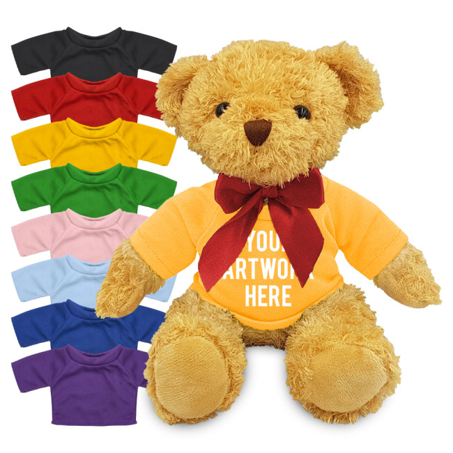 Custom Printed William Soft Toy Teddy Bear In Colour Tee