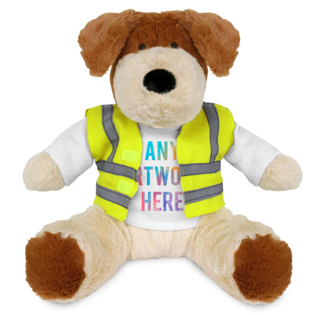 Custom Printed Darcy Dog In Hi Vis Jacket 20cm