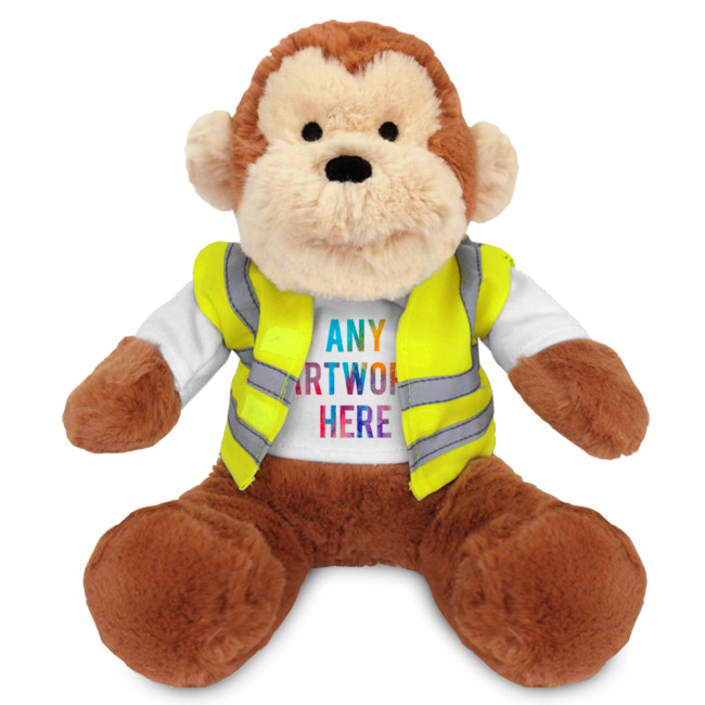 Custom Printed Max Monkey In Hi Vis Jacket 20cm