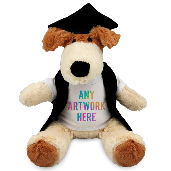 Custom Printed Darcy Dog In Graduate Outfit 20cm