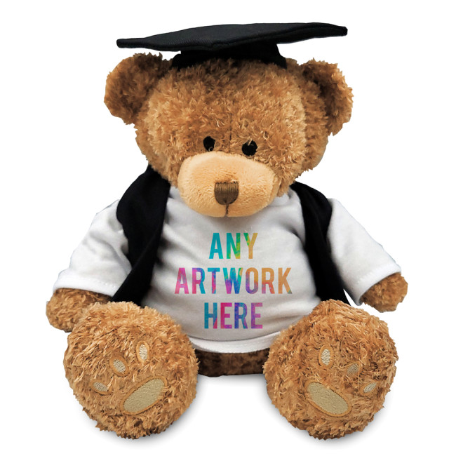 Custom Printed Edward I Soft Toy Teddy Bear In Graduate Outfit