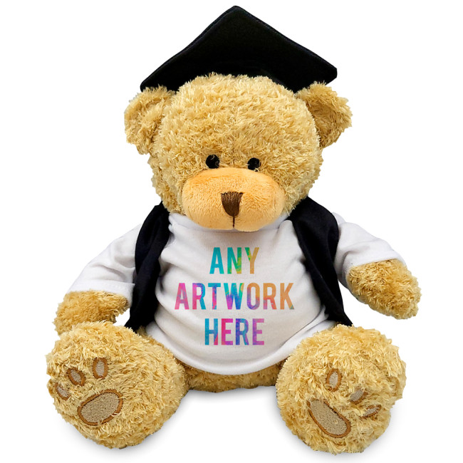 Custom Printed Edward II Soft Toy Teddy Bear In Graduate Outfit