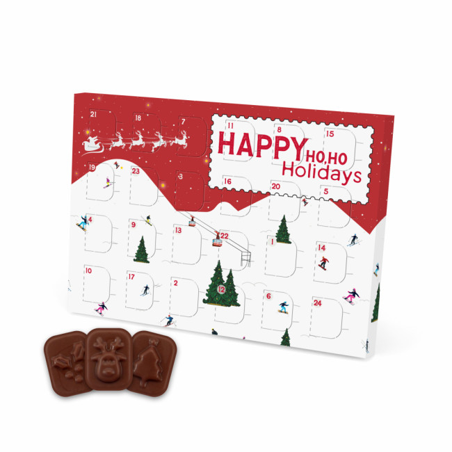 Custom Printed Mini Advent Calendar Vegan Dark Chocolate 71% Cocoa - Image 1