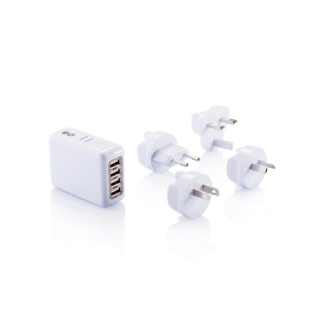 Custom Printed Travel Plug With 4 USB Ports