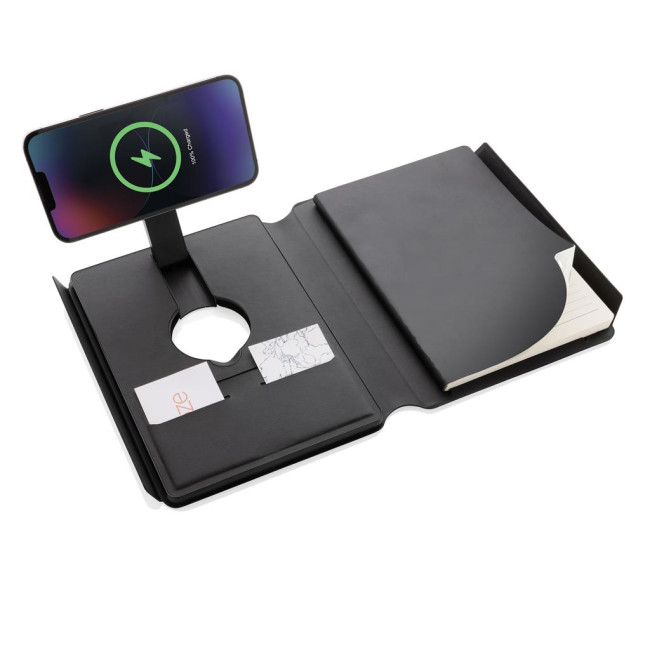 Custom Printed Swiss Peak RCS Repu Notebook With 2-In-1 Wireless Charger - Image 2