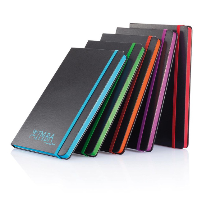 Custom Printed Deluxe Hardcover A5 Notebook With Coloured Side