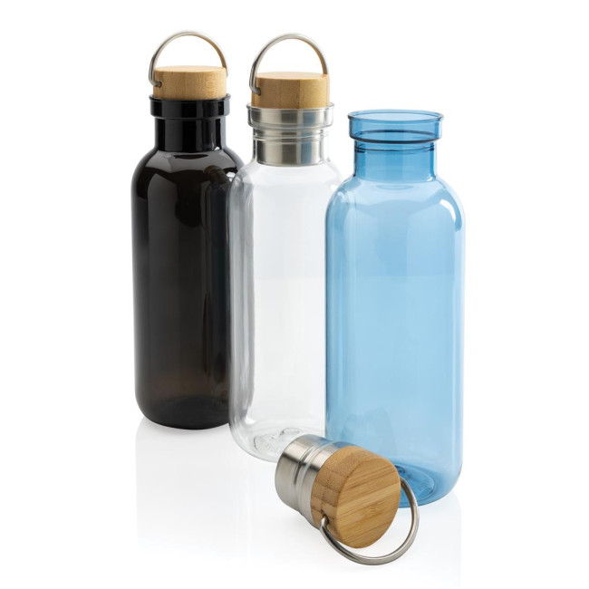 Custom Printed RCS Rpet Bottle With Bamboo Lid And Handle 680ml