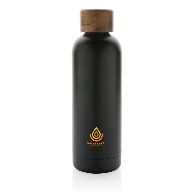 Custom Printed Wood RCS Certified Recycled Stainless Steel Vacuum Bottle 500ml - Image 5